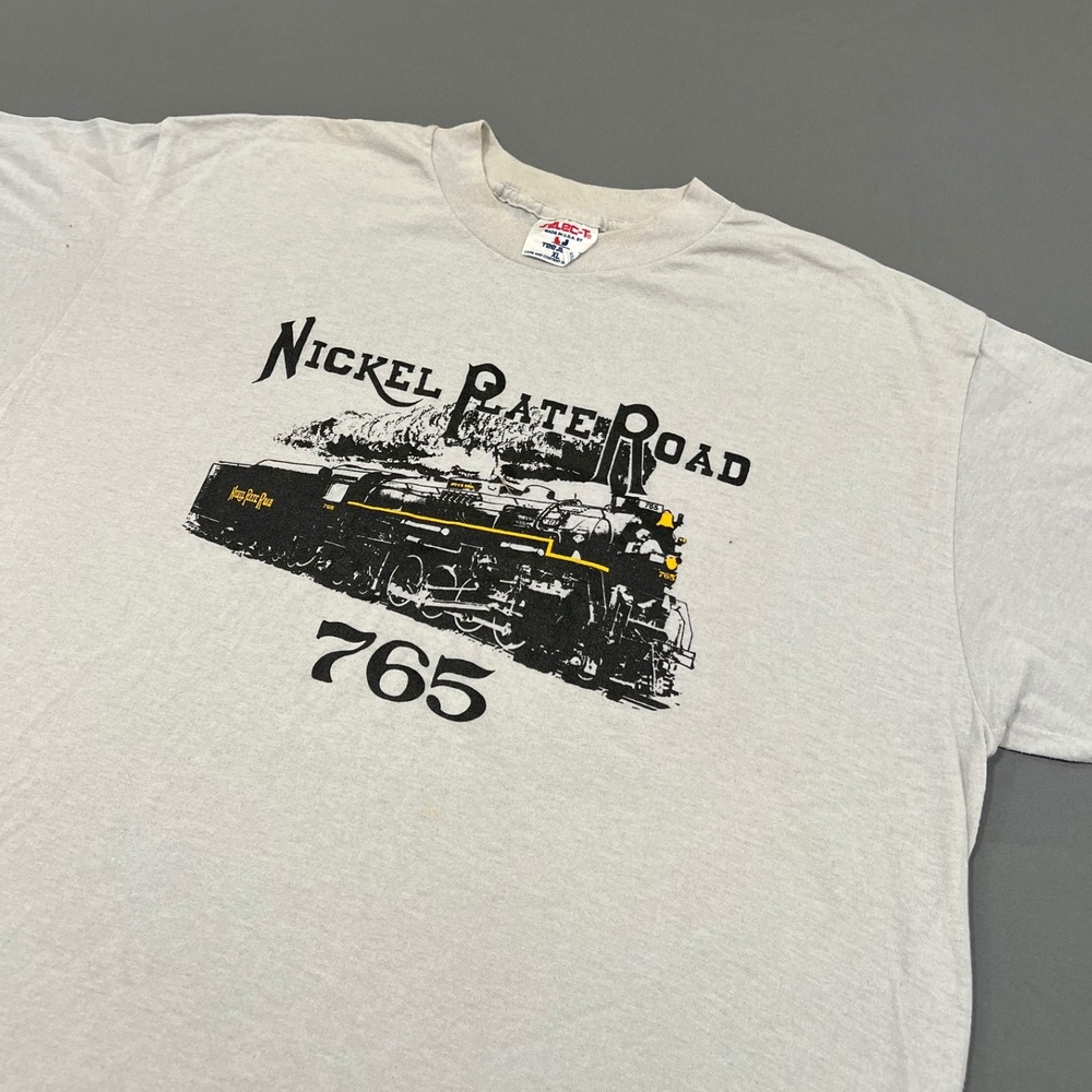 Vintage Nickel Plate Road 765 Steam Locomotive Shirt XL Made in USA Train Tee